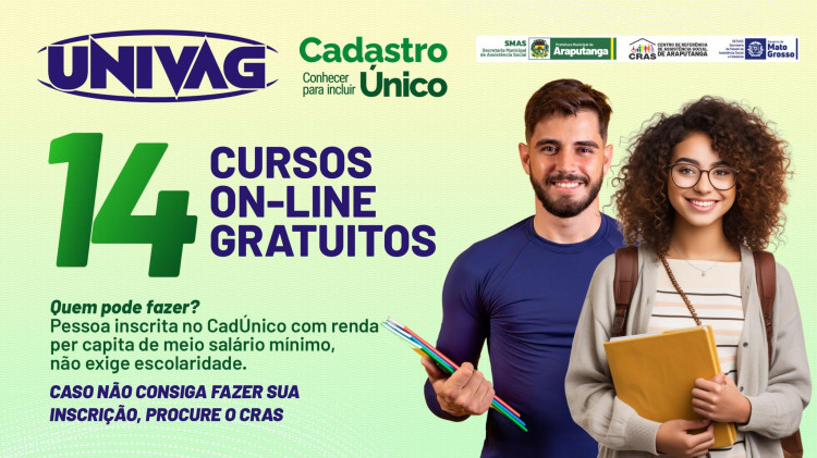 CURSOS ON-LINE GRATUITOS | Univag em parceria com a SETASC